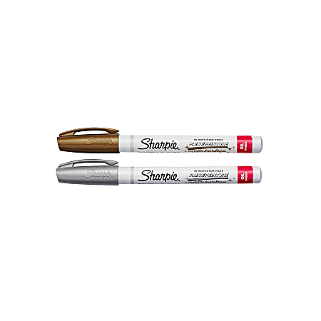 Sharpie Oil-Based Paint Marker, Medium Bullet Tip, Silver, 12-Count