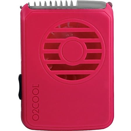 O2 Cool Deluxe Necklace Fan - 1 Speed - Lightweight - 6" Height x 3.4" Width x 1.2" Depth - Raspberry