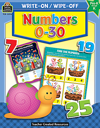 Teacher Created Resources Write-On/Wipe-Off Book, Numbers 0 - 30, Preschool