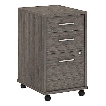kathy ireland® Office by Bush Business Furniture Method 19-3/4"D Vertical 3-Drawer Mobile File Cabinet, Cocoa, Standard Delivery