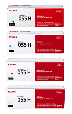 Canon® 055 High-Yield Black And Cyan, Magenta, Yellow Toner Cartridges Combo, Pack Of 4, 3020C001,3019C001,3018C001,3017C001