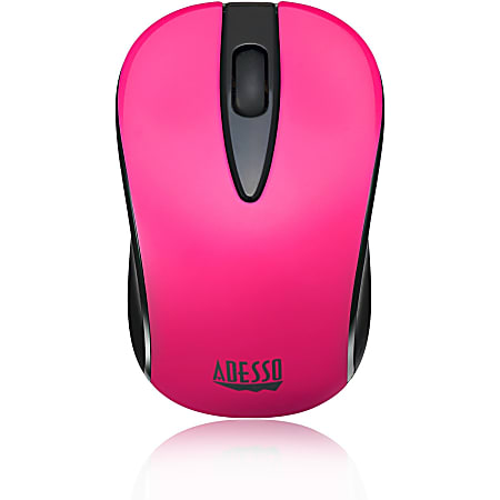 Adesso iMouse S70P - Wireless Optical Neon Mouse - Optical - Wireless - Radio Frequency - 2.40 GHz - No - Neon Pink - USB - 1000 dpi - Scroll Wheel - 3 Button(s) - Symmetrical