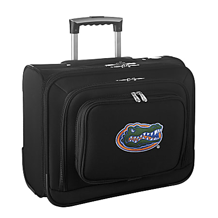 Denco Sports Luggage Rolling Overnighter With 14" Laptop Pocket, Florida Gators, 14"H x 17"W x 8 1/2"D, Black