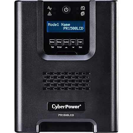 CyberPower PR1500LCDN Smart App Sinewave UPS Systems - 1500VA/1500W, 120 VAC, NEMA 5-15P, Mini-Tower, Sine Wave, 8 Outlets, LCD, PowerPanel® Business, $375000 CEG, 3YR Warranty