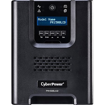 CyberPower PR1500LCDN Smart App Sinewave UPS Systems - 1500VA/1500W, 120 VAC, NEMA 5-15P, Mini-Tower, Sine Wave, 8 Outlets, LCD- PR1500LCDN