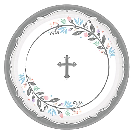 Amscan Religious Holy Day Paper Plates, 10-1/2", Multicolor, 18 Plates Per Pack, Set Of 2 Packs