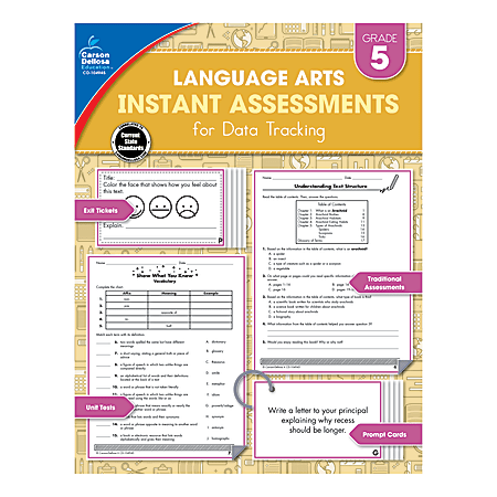 Carson-Dellosa Instant Assessments For Data Tracking Language Arts Resource Book, Grade 5