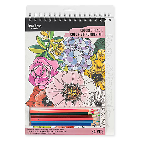 Brea Reese® Color-by-Number Paper Pad Kit, Floral Designs