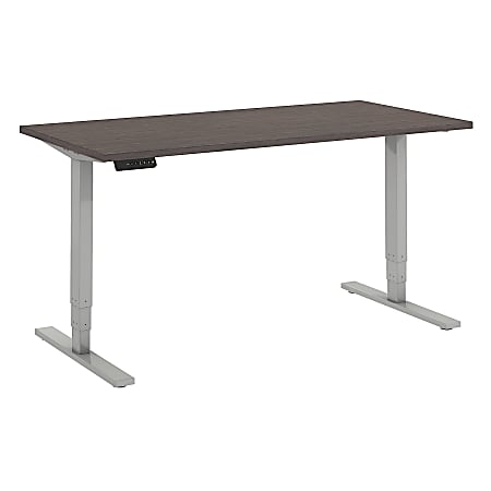 Bush Business Furniture Move 80 Series 60"W x 30"D Height Adjustable Standing Desk, Cocoa/Cool Gray Metallic, Premium Installation