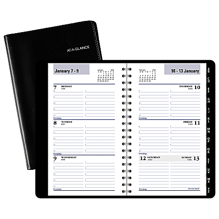 AT-A-GLANCE® DayMinder® Weekly Pocket Appointment Book/Planner, 3 3/4" x 6", Black, January to December 2019