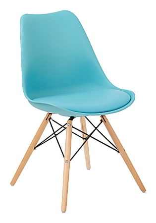 Ave Six Allen Guest Chair, Teal/Natural Wood