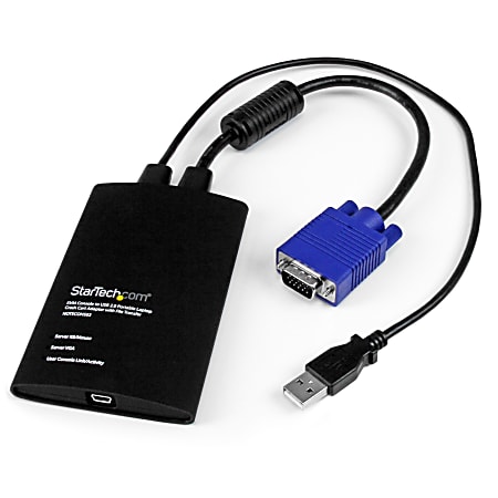 StarTech.com USB Crash Cart Adapter with File Transfer & Video Capture at 1920 x1200 60Hz - Compact portable KVM crash cart adapter with integrated KVM cables -Turns your laptop into an instant crash cart - Laptop crash cart adapter provides instant BIOS