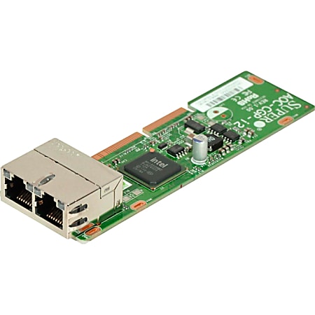 Supermicro MicroLP 2-Port GbE Card Based on Intel i350 - PCI Express x4 - 1024 MB/s Data Transfer Rate - 2 Port(s) - 2 x Network (RJ-45) - Twisted Pair - Low-profile - 10/100/1000Base-T - Plug-in Card