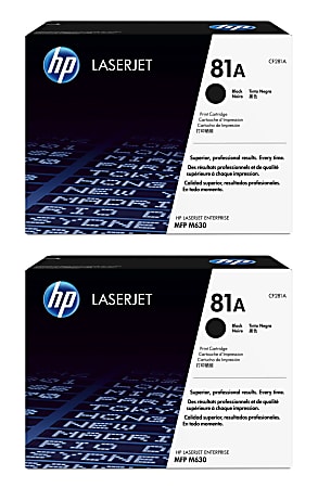 HP 81A Black Toner Cartridges, Pack Of 2, CF281A