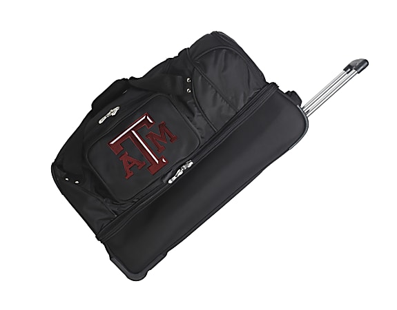 Denco Sports Luggage Rolling Drop-Bottom Duffel Bag, Texas A&M Aggies, Black