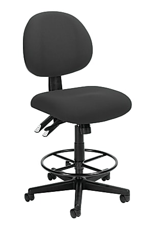 OFM 24-Hour Fabric Task Chair With Drafting Kit, Charcoal/Black
