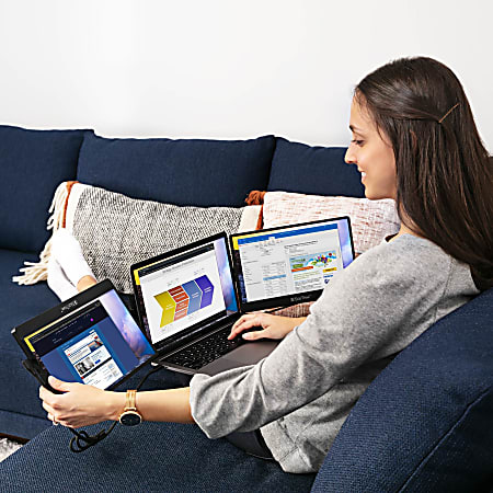 Luxor SideTrak Swivel Triple HD Portable Monitors - Thumbnail 5