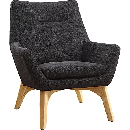 Lorell® Quintessence Upholstered Side Chair With Lumbar Support, Black/Natural