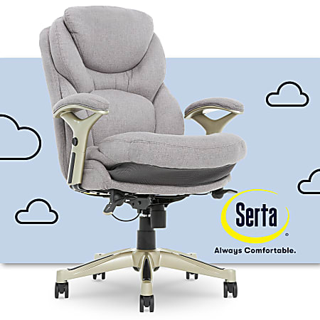 Serta Works Mid Back Office Chair With Back In Motion Technology Fabric  Dark GraySilver - Office Depot