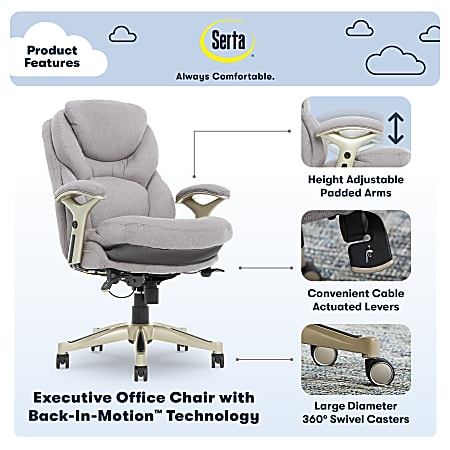 Serta works back in motion executive top office chair