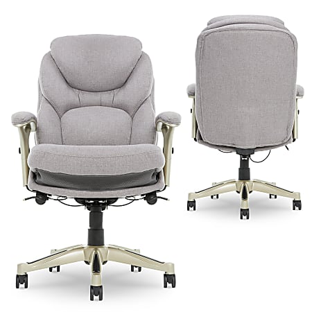 Serta Works Mid Back Office Chair With Back In Motion Technology Fabric  Dark GraySilver - Office Depot