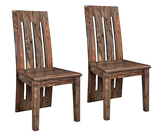 Coast to Coast Wood Dining Chairs, Brownstone, Set Of 2 Chairs