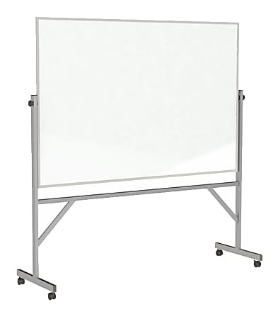 Ghent Reversible Magnetic Dry-Erase Whiteboard, 48" x 96", Aluminum Frame With Silver Finish