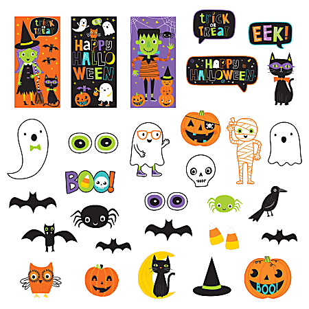 Amscan Halloween Friends 33-Piece Scene Setters Wall Decorating Kit, Multicolor