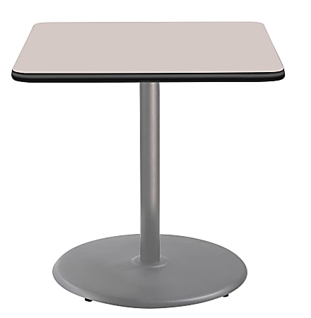 National Public Seating Square Café Table, Round Base, 36"H x 36"W x 36"D, Gray Nebula/Gray