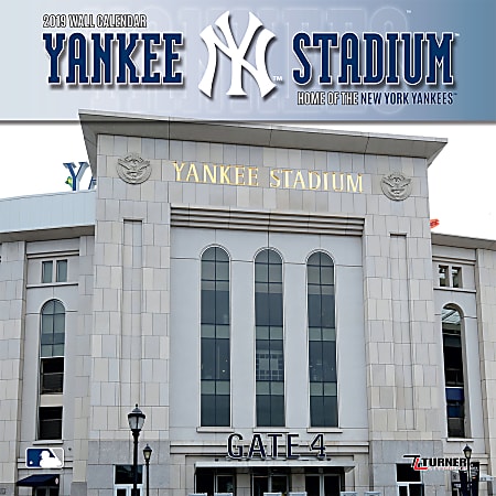 Turner Sports Monthly Wall Calendar, 12" x 12", New York Yankees Yankee Stadium, January to December 2019