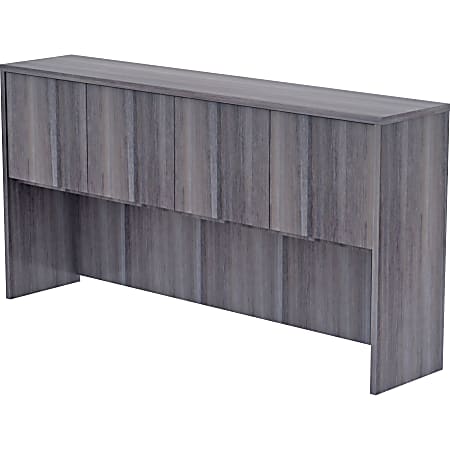 Lorell® Essentials 71"W Credenza Hutch, Weathered Charcoal