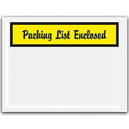 Office Depot® Brand "Packing List Enclosed" Envelopes, Panel Face Yellow, 4 1/2" x 6" Pack Of 1,000