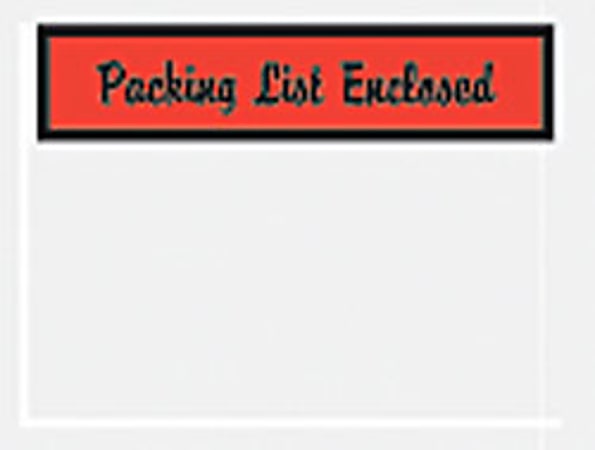 Tape Logic® "Packing List Enclosed" Envelopes, Panel Face, Red, , 4 1/2" x 6" Pack Of 1,000