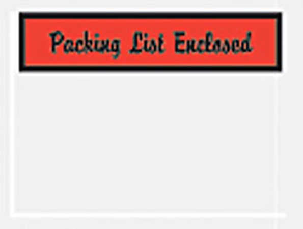 Tape Logic® "Packing List Enclosed" Envelopes, Panel Face, Red, , 4 1/2" x 6" Pack Of 1,000