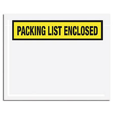 Office Depot® Brand "Packing List Enclosed" Envelopes, Panel Face, Yellow, 5 1/2" x 10" Pack Of 1,000