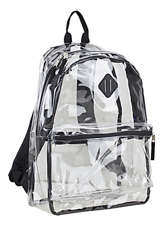 Eastsport Clear PVC Backpack, Black With Diamond Tab