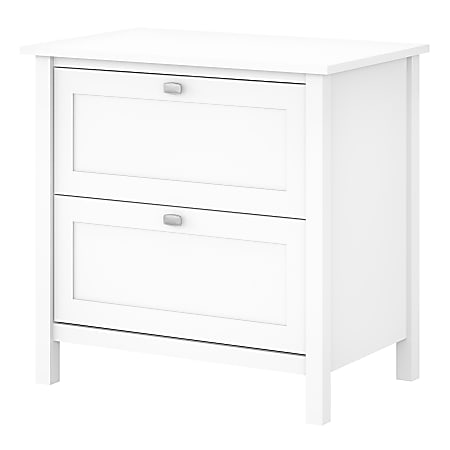 Bush Business Furniture Broadview 30"W x 19-3/4"D Lateral 2-Drawer File Cabinet, Pure White, Standard Delivery
