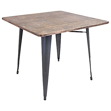 Lumisource Oregon Dining Table, Square, Gray/Wood