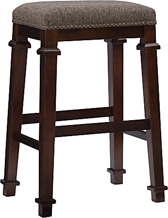 Linon Marshall Backless Bar Stool, Walnut/Brown