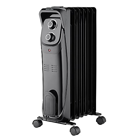 Comfort Glow&reg; 1,500-Watt 7-Fin Oil-Filled Heater With Thermostat, 9&rdquo; x 25-1/4&rdquo;, Black