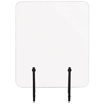 Bi-silque Frameless Glass Desktop Barrier - 47.3" Width x 0.2" Depth x 35.4" Height - 1 Each - Translucent - Glass