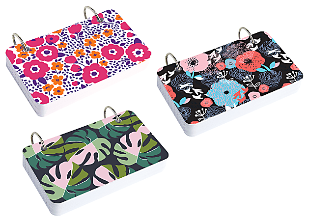 Office Depot Brand 2 Ring Index Cards With Fashion Cover 3 x 5 Assorted  Floral Designs - Office Depot