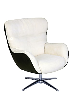 Serta® Rylie Collaboration Lounge Chair, Cream/Black Synergy/Silver