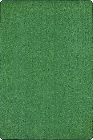 Joy Carpets Kid Essentials Solid Color Rectangle Area Rug, Just Kidding, 6' x 9', Grass Green