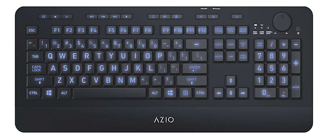 Azio Vision KB510W Large Font Wireless Keyboard