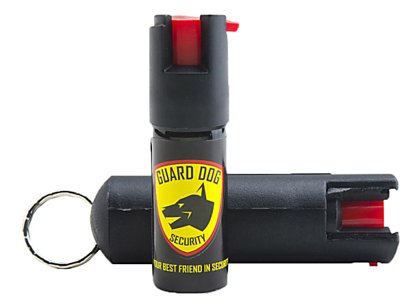 Guard Dog Security Hard Case Pepper Spray Keychain w/ Belt Clip, Black