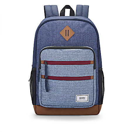 Solo New York ReFresh Backpack With 15.6 Laptop Pocket 40percent Recycled Denim Sky Office Depot