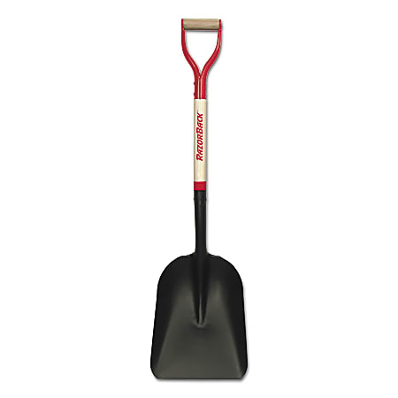 Steel Scoop, 15 in L x 11.125 in W blade, 30 in White Ash; Steel, D-Grip Handle