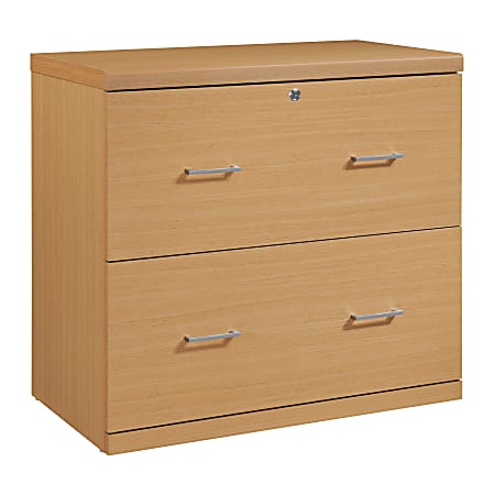 Office Star™ Alpine 30"W x 17"D Lateral 2-Drawer File Cabinet With Lockdowel™ Fastening System, Natural