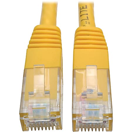 Tripp Lite Cat6 Cat5e Gigabit Molded Patch Cable RJ45 M/M 550MH Yellow 50ft 50' - 1x RJ-45 Male Network - N200050YW